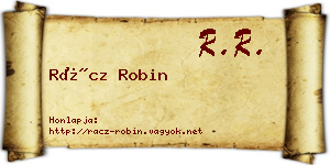 Rácz Robin névjegykártya